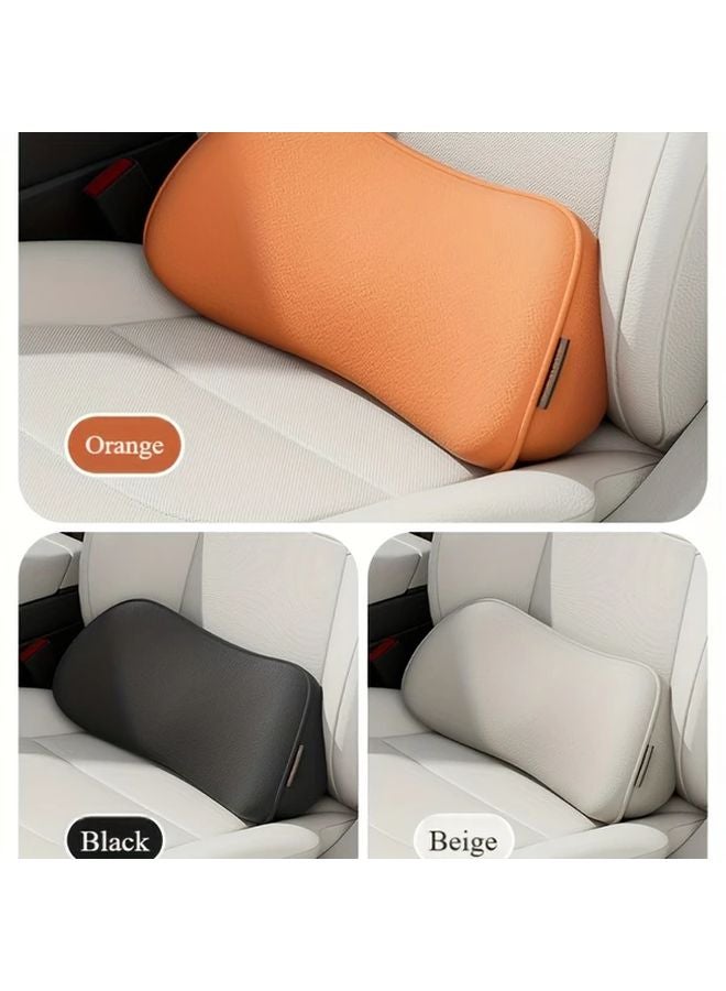 White Car Seat Lumbar Cushion Memory Foam Posture Correcting Back Support For Drivers - Image 1